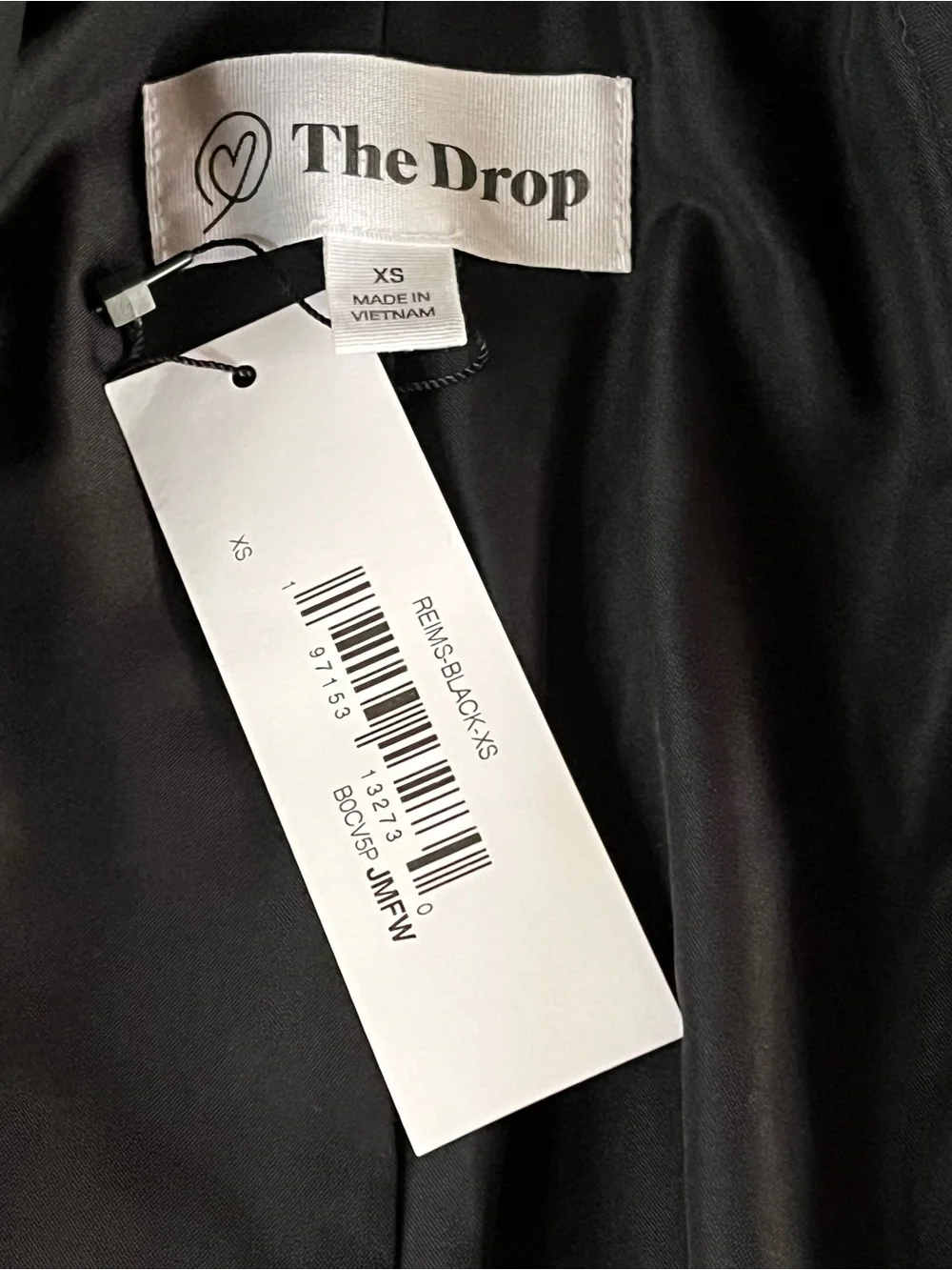 NWT The Drop Reims Cropped Blazer Black XS Tailored Stretch Jacket